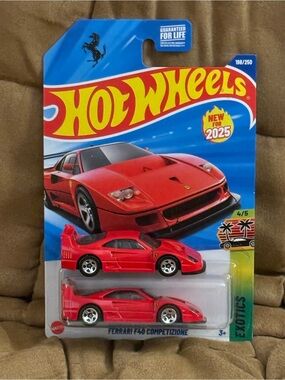 Hot Wheels Ferrari F40 Competizione Red Die-Cast Toy Car 2-Pack